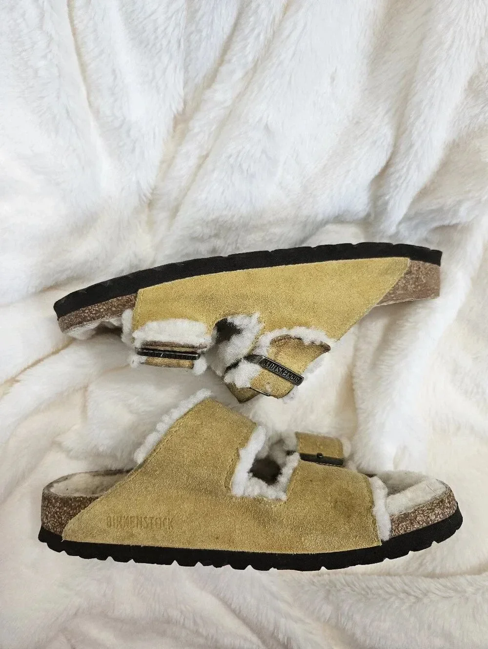 Birkenstock Arizona Shearling Suede Sandals – Size EU 37 / US Women's 6-6.5